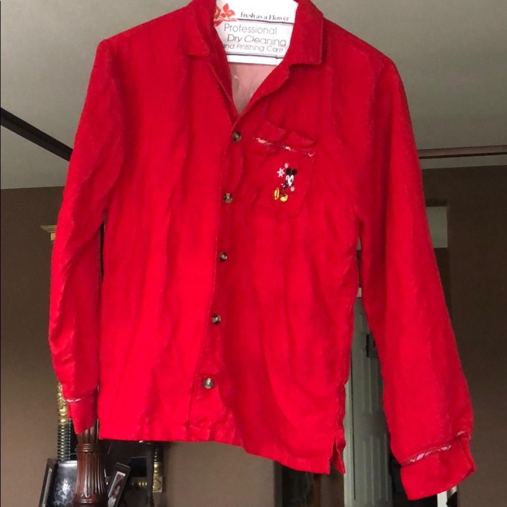 Girls Apple red flannel shirt from Disney store